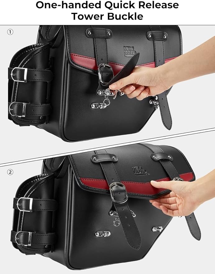 Alforjas para moto KEMIMOTO con accesorio porta vasos 18L miniatura 3