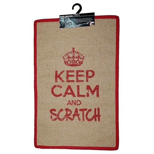 Wouapy Alfombra Rascador para Gatos, Rectangular, Rojo