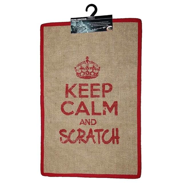 Wouapy Alfombra Rascador para Gatos, Rectangular, Rojo