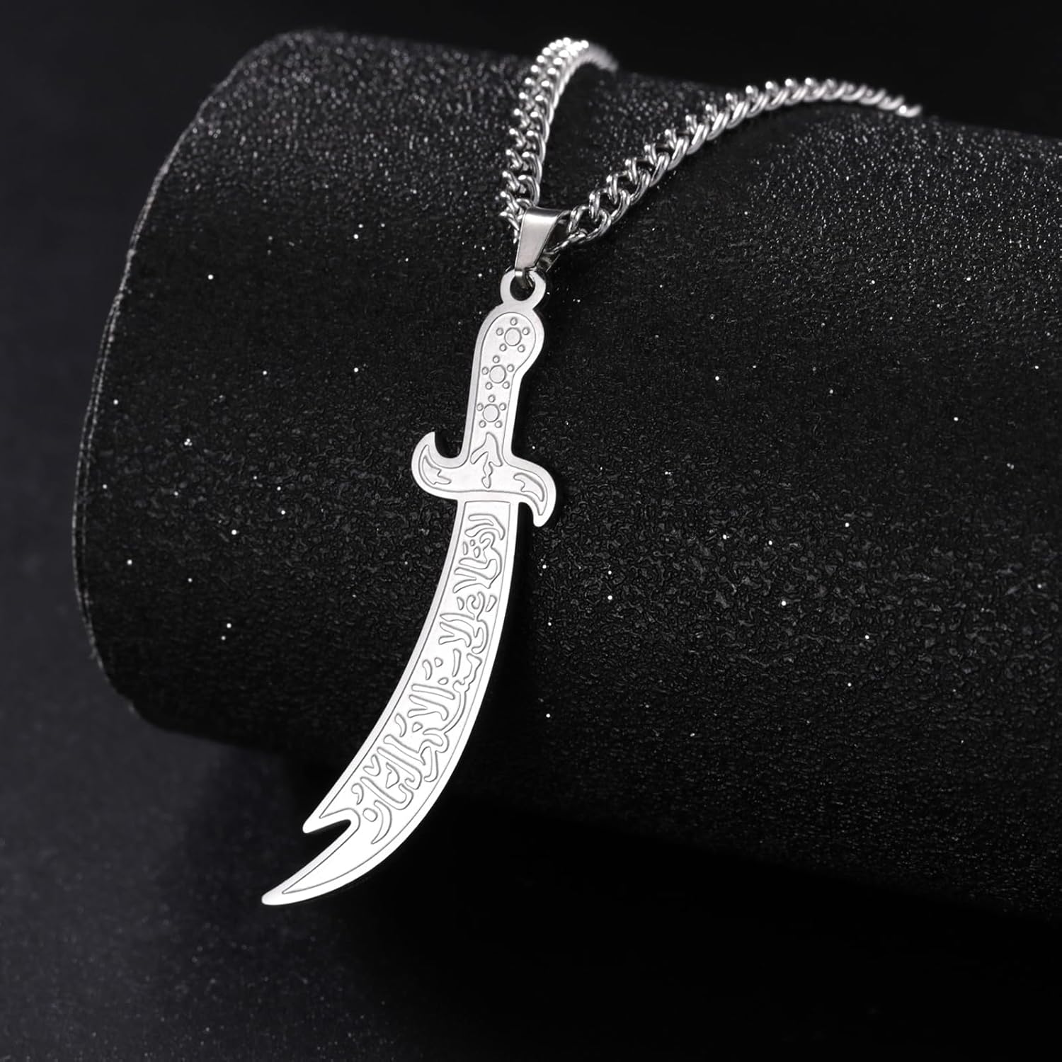 VASSAGO Sword Necklace for Men Women Zulfiqar Sword Necklace Imam Ali Zulfiqar Pendant Arabic Rune Islamic Muslim Jewelry Talisman Amulet Religious Gift - Image 3