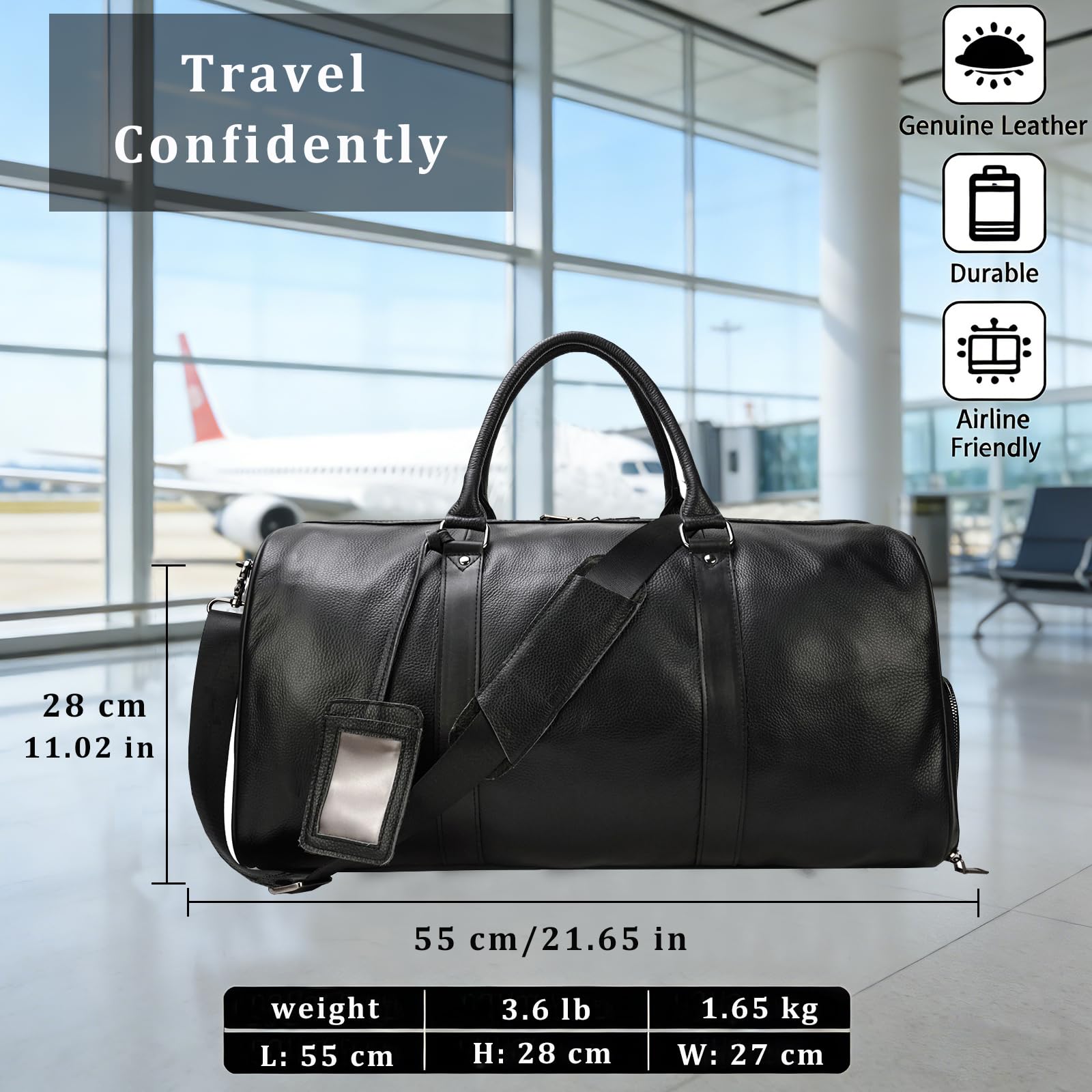 Reisetaschen Herren Echt-Leder Weekender Tasche