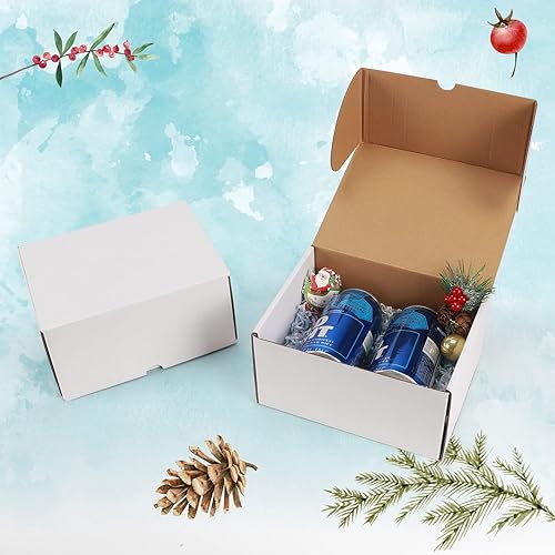 Miniatura 6 de WIFTREY Cajas de envío pequeñas de 8 x 6 x 4, paquete de 25 cajas para correo, embalaje, cajas de cartón corrugado blancas para pequeñas empresas