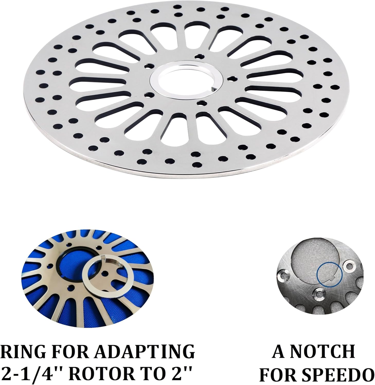 Fatflex Drilled 420 Stainless Steel 1x11.5'' Front Rotor for Harley Brake Rotors
