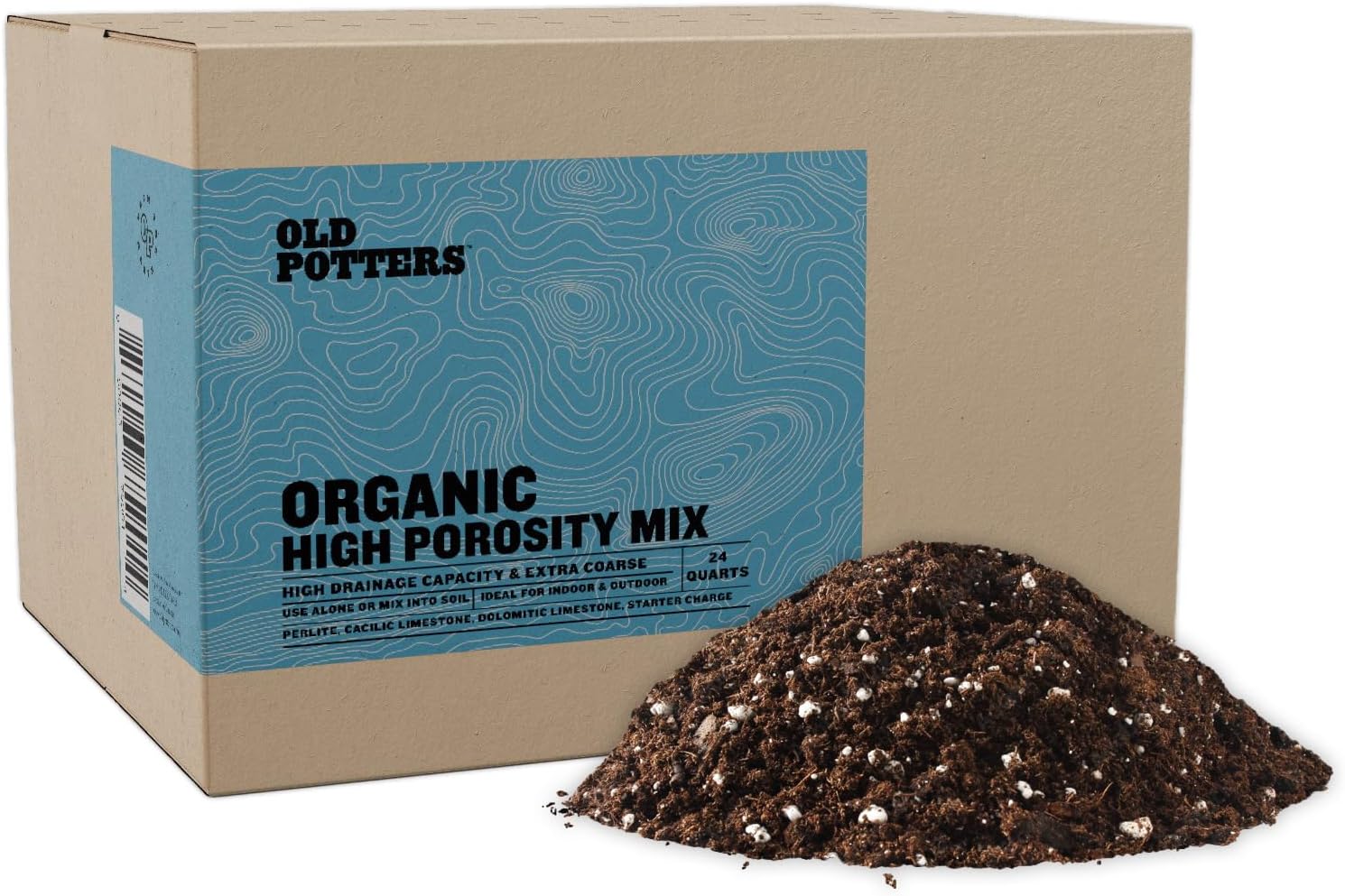 Old Potters High Porosity Soil Mix, Enhanced with Peat Moss and Perlite, Perfect for Smaller Pots, Cactus & Succulents - Promotes Drainage and Aeration, 24 Quarts.