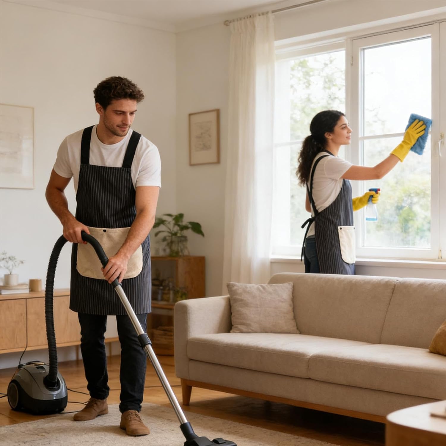 Waterproof Cross Back Apron with Pockets & Detachable Towel | Unisex Kitchen, BBQ, Craft & Gardening Smock for Men & Women - Image 5