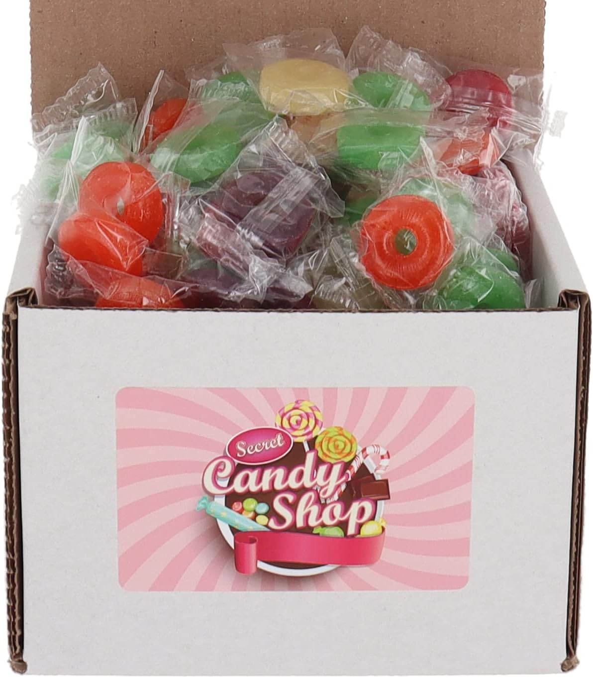 SECRET CANDY SHOP Lifesavers Fruit Hard Candy Bulk in Box (Individually Wrapped) (Assorted Flavors, 1lb)
