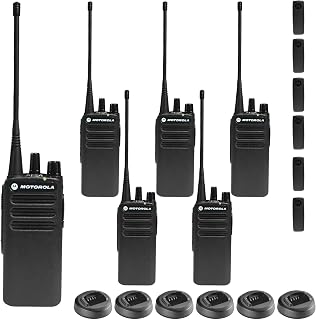 6 x Motorola CP100D Analog UHF Portable Non-Display Two Way Radio, 16 Channel, 4 Watt (403-480MHz) - 6 Pack Bundle