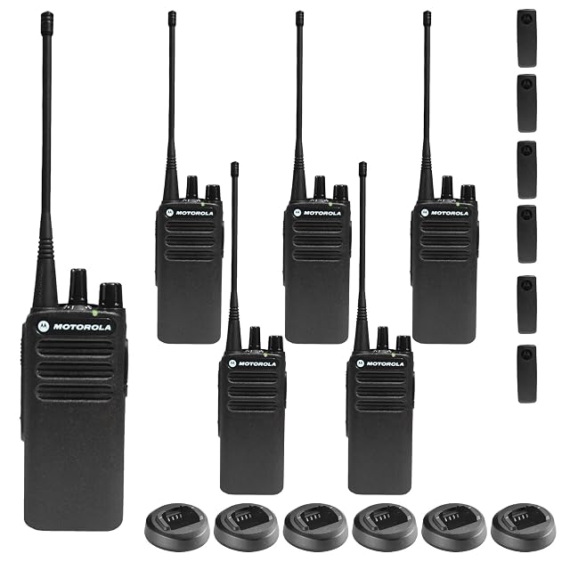 6 x Motorola CP100D Analog UHF Portable Non-Display Two Way Radio 16 Channel 4 Watt 403-480MHz - 6