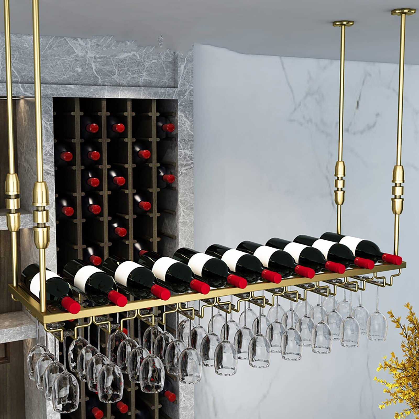Casier à vin au plafond DASHADAO pour libérer l'espace de vos meubles