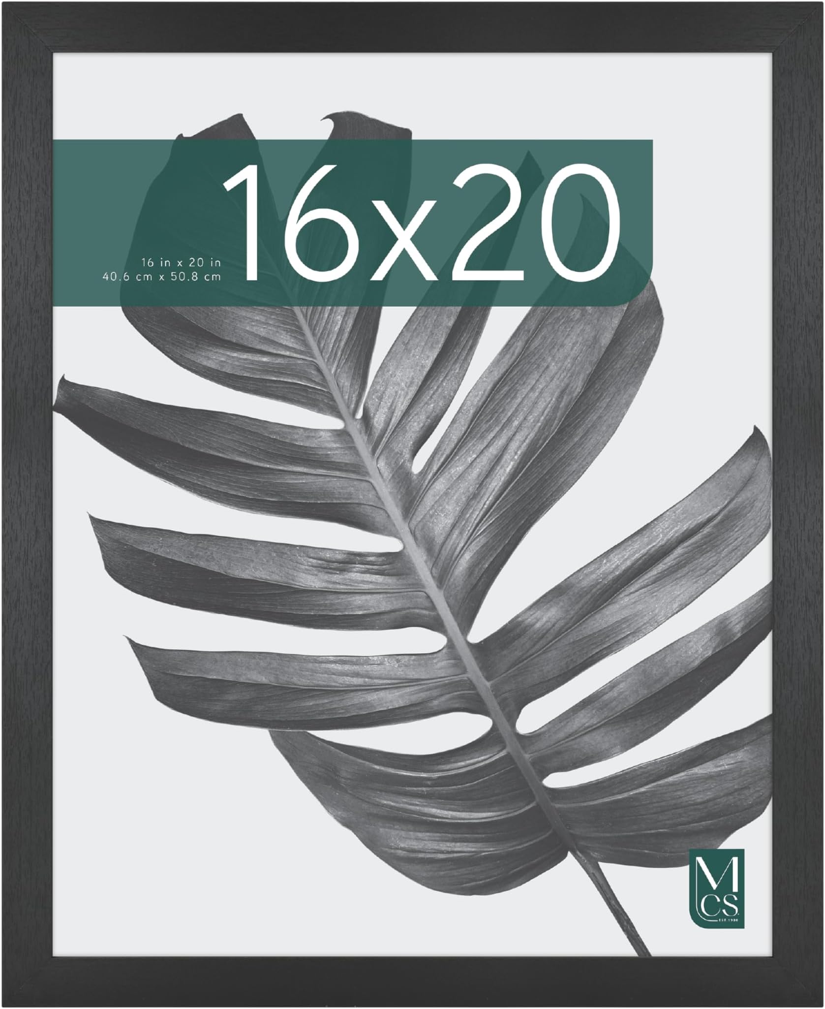 MCS Studio Gallery 16x20 Poster Frame Black Woodgrain Engineered Wood, Vertical & Horizontal Wall Hanging Large Picture Frame for Photos, Posters & Art Prints (1-Pack)