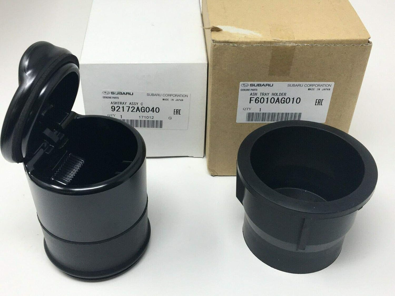 Subaru Cup Holder Ash Tray & Holder Black - 92172AG040 & F6010AG010 - Genuine OEM