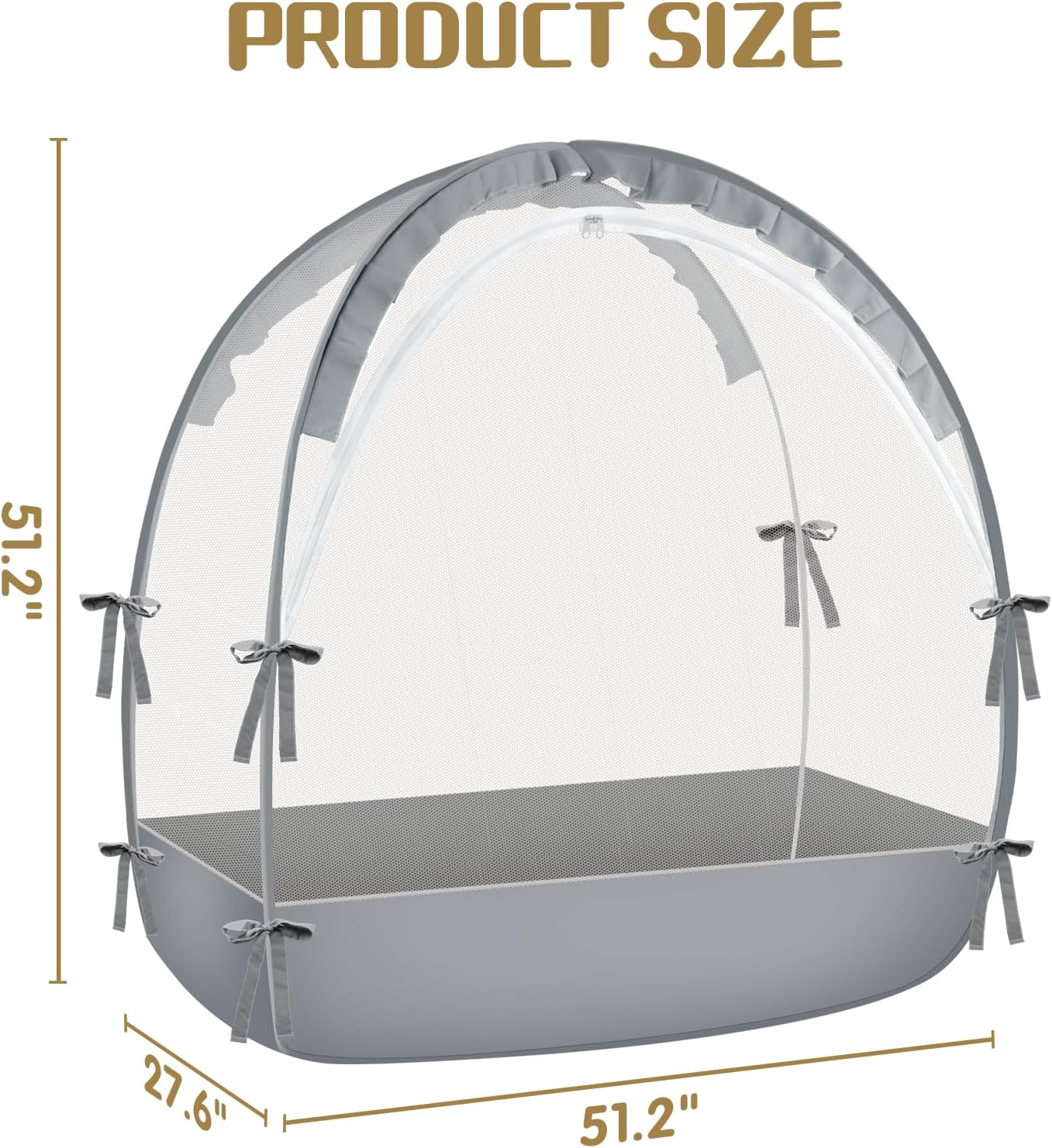 Crib Tent to Keep Baby from Climbing Out - Mesh Crib Climbing Prevention, Pop Up Baby Crib Tent, Two-Way Self-Locking Metal Zipper (Grey, Large)