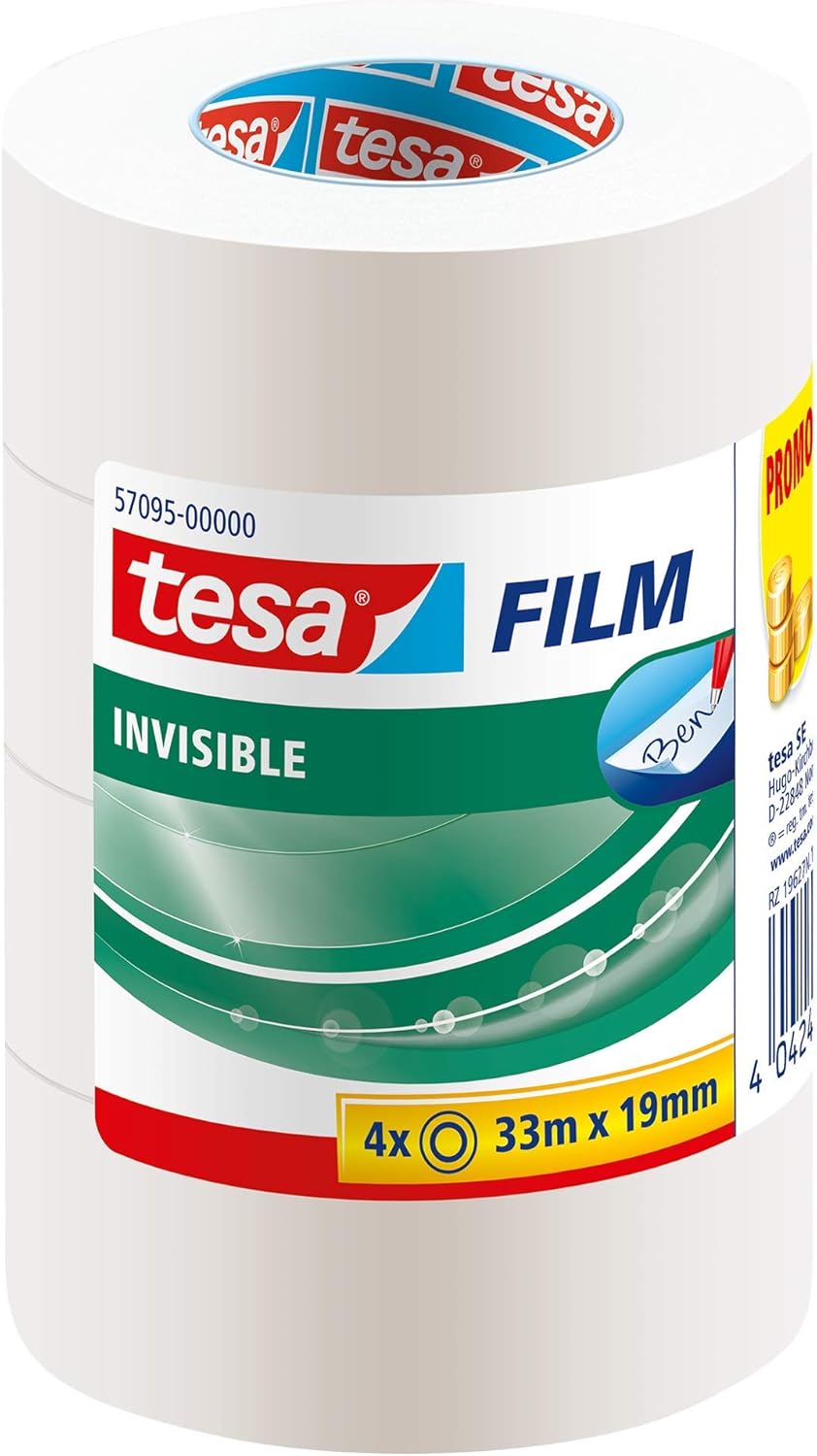 TesaFilm Matt Transparent Write-On Adhesive Tape (Pack of 4)