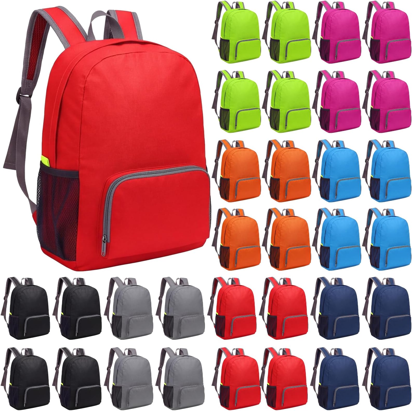 Patelai 48 Pcs 17" Backpacks in Bulk for School Kids Wholesale Bookbags Lightweight Back Pack for Girls Boys Outdoor Travel(Stylish Color)