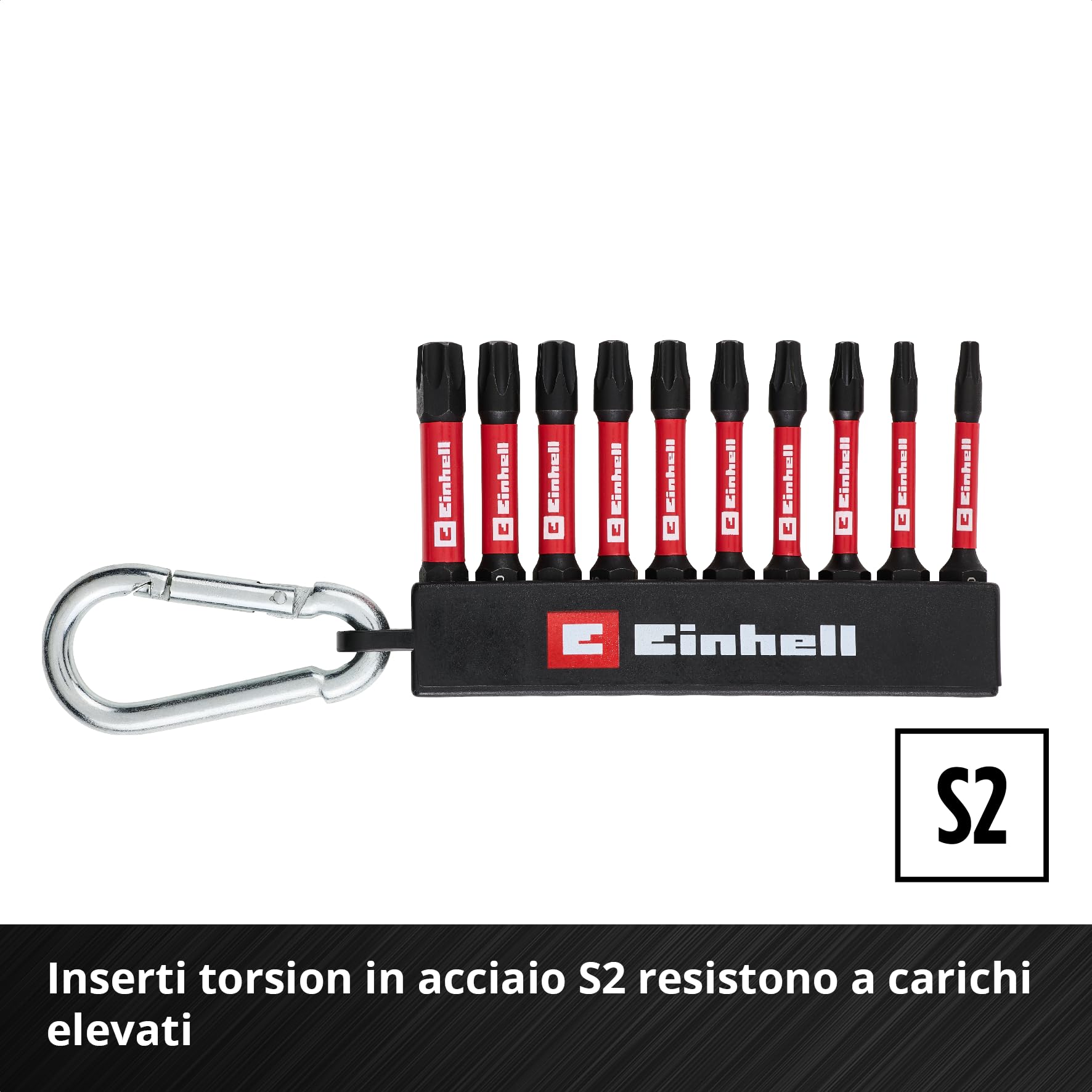 Einhell E-Case 2445 pezzi set di viti | Viti universali | T10-T30 | testa svasata | lunghezza 20-120 mm | valigetta di sistema | incl. set di 10 inserti a impatto
