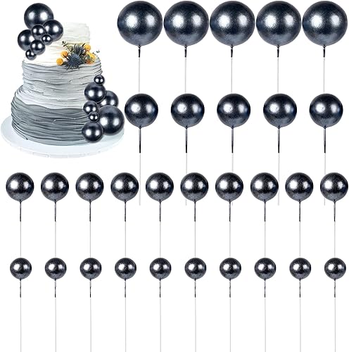 Miniatura 8 de 30 piezas de bolas para decoración de tartas, decoración de tartas de bolas, decoración de cupcakes para fiesta de cumpleaños, baby shower,