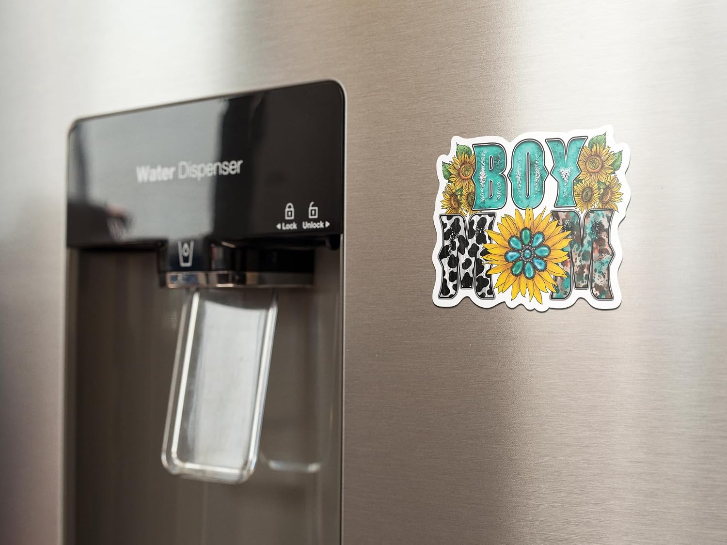Boy Mom Colorful Refrigerator Magnet | UV Printed 4-Inch Kitchen Decor Accessory Featuring Stunning Design | Wife Stepmom Mama Momma Home Best Son Country Dirty Football Soccer Baseball CSM1535 image 2