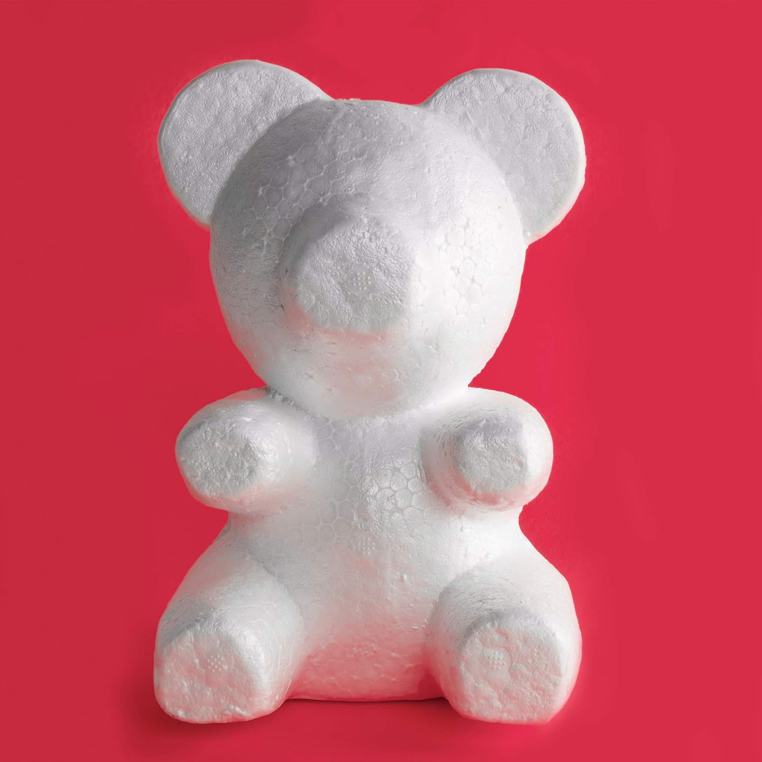 Super Z Outlet Foam Teddy Bear Shaped Flat Nose Polystrene Arts and Crafts Blank White DIY Mould Scultpture for Party Decorations, Wedding, Floral Arrangements (20cm x 13cm) (2)