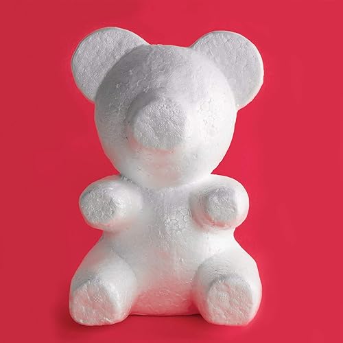 Miniatura 4 de Super Z Outlet Oso de peluche de espuma en forma de nariz plana para artes y manualidades en blanco, molde para decoración de fiestas, bodas,