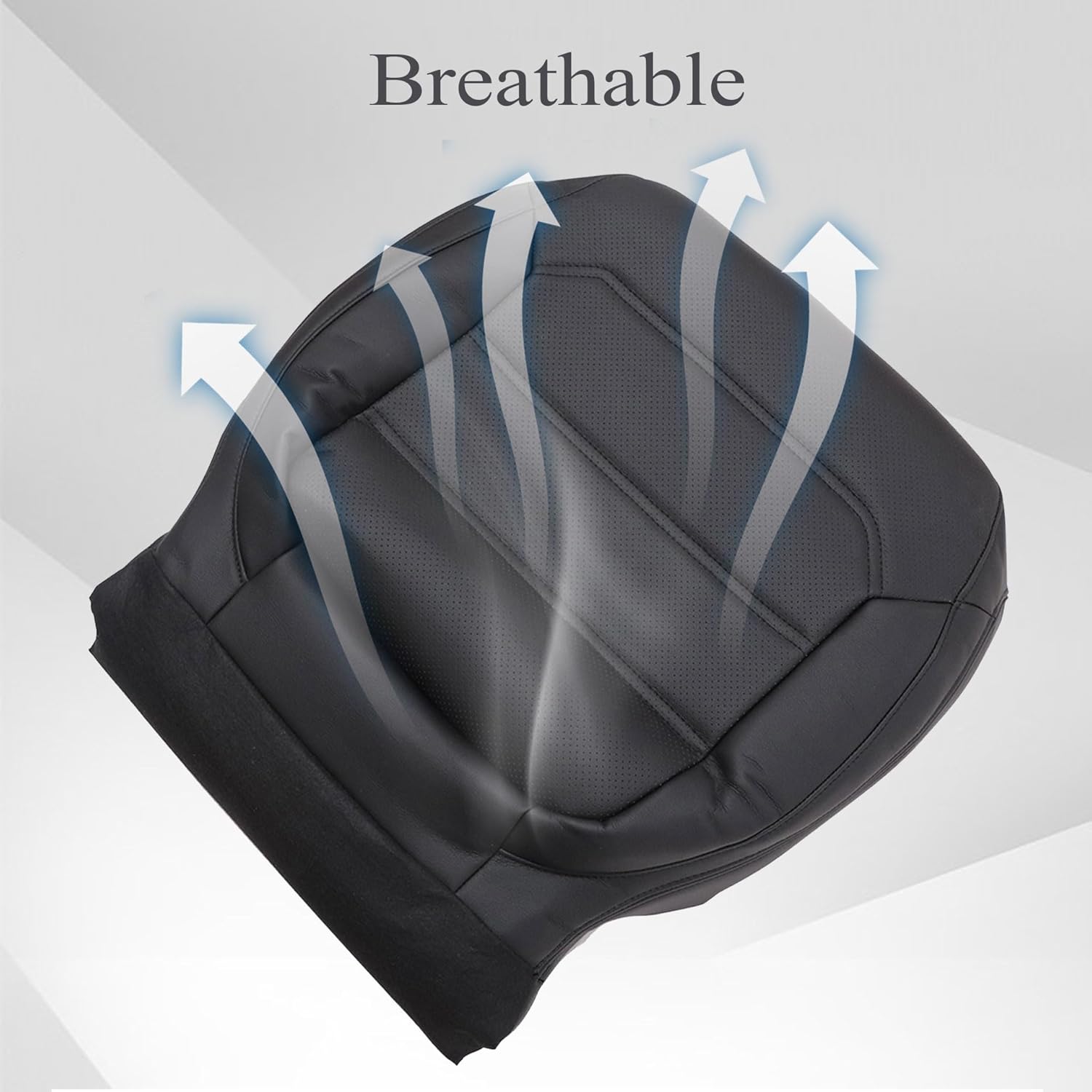 GXARTS Driver Side Bottom Perforated Replacement Leather Seat Cover Black Breathable Compatible with Volkswagen Passat 2012 2013 2014 2015 2016 2017 2018 2019 2020