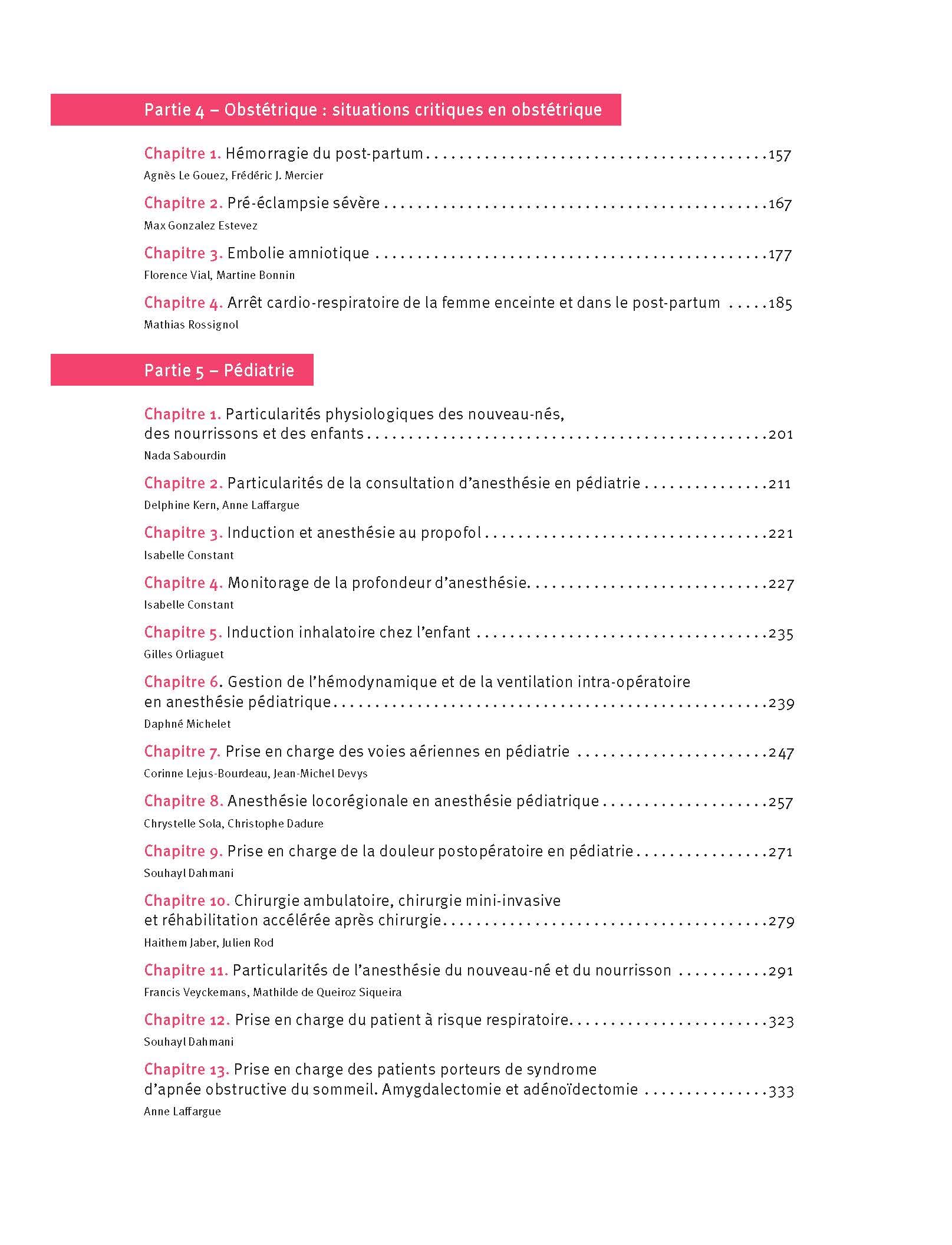 Manuel d'obstétrique et pédiatrie appliquées en anesthésie-réanimation et médecine péri-opératoire