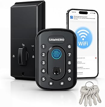 Keyless Entry Door Lock, Smart Deadbolt for Front Door, Fingerprint