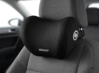 Car Neck Rest Pillow | Ergonomic Memory Foam Headrest Cushion for Neck Pain Relief | Adjustable Car Seat Support Pillow wi... Price In India