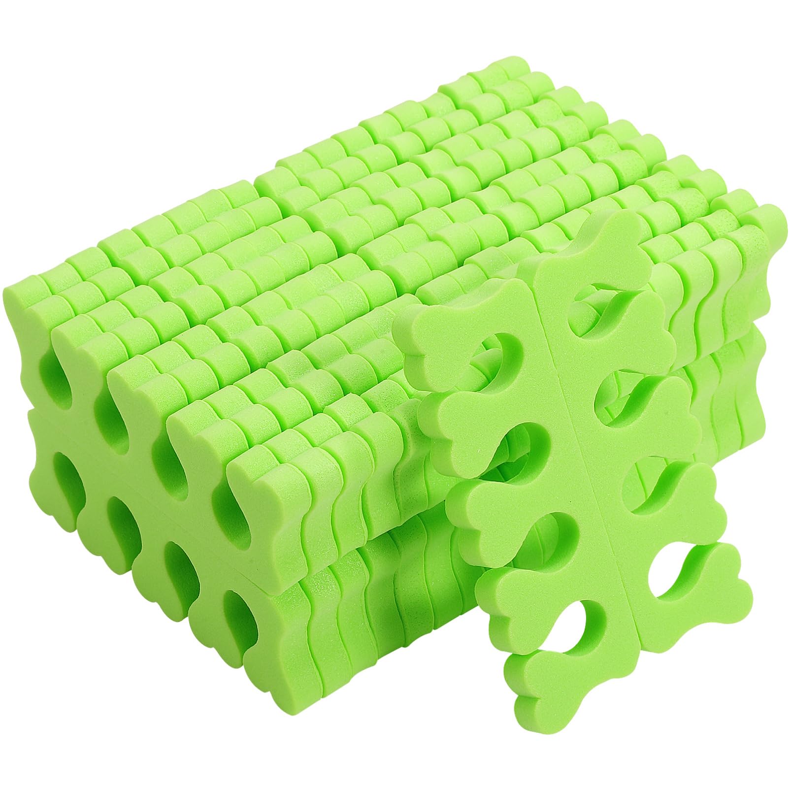 VALICLUD Separatore Dita Piedi in Spugna Verde a Forma di Cuore Monouso Comodo per Nail Art 100 Paia per Uso Professionale e Personale