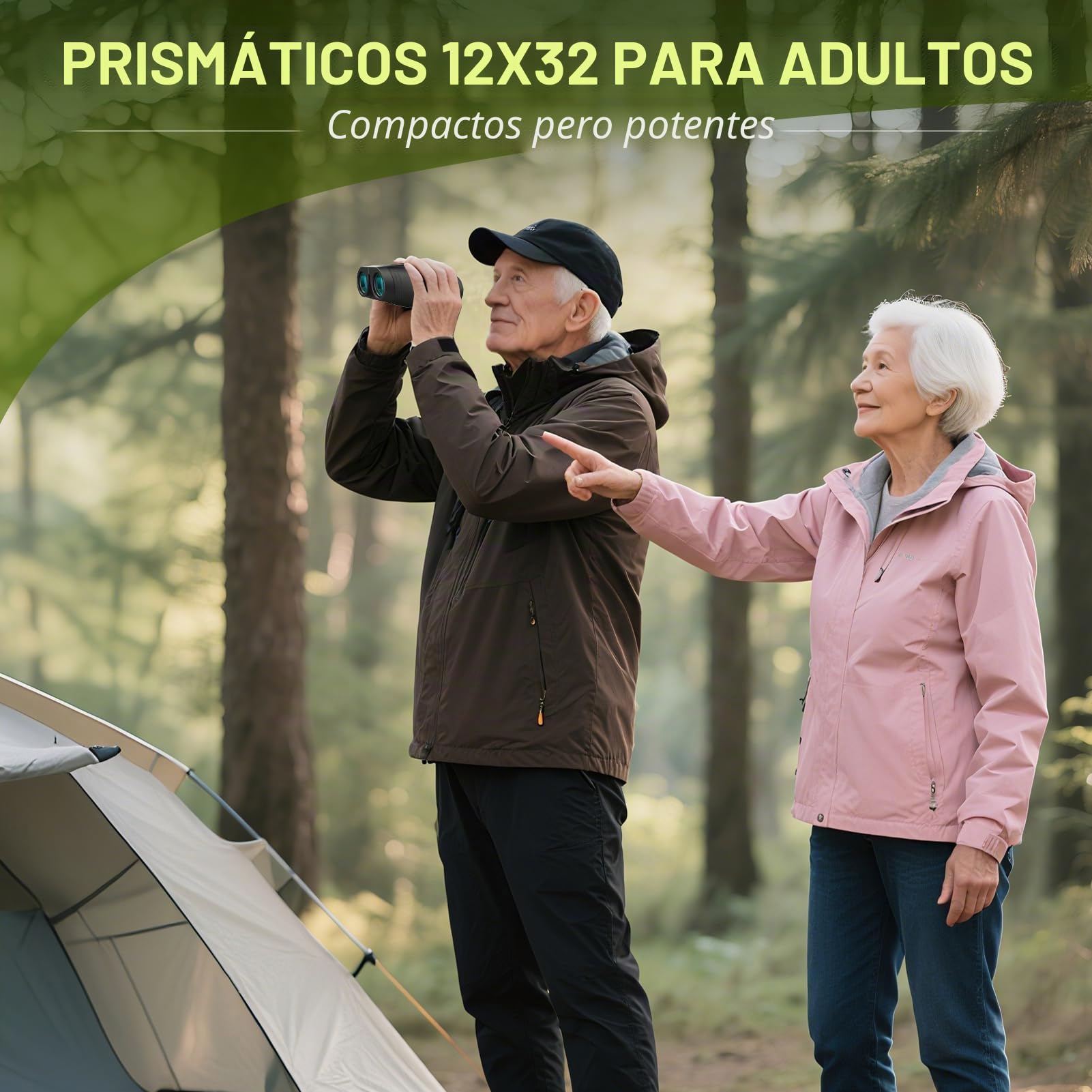 occer Prismáticos para adultos y niños, 12 x 32 cm, binoculares HD | Compacto, Pequeño, Alta potencia de aumento, FMC, Prisma BAK4, Ocular grande, Viaje, Exterior, Caza, Nave, Concierto