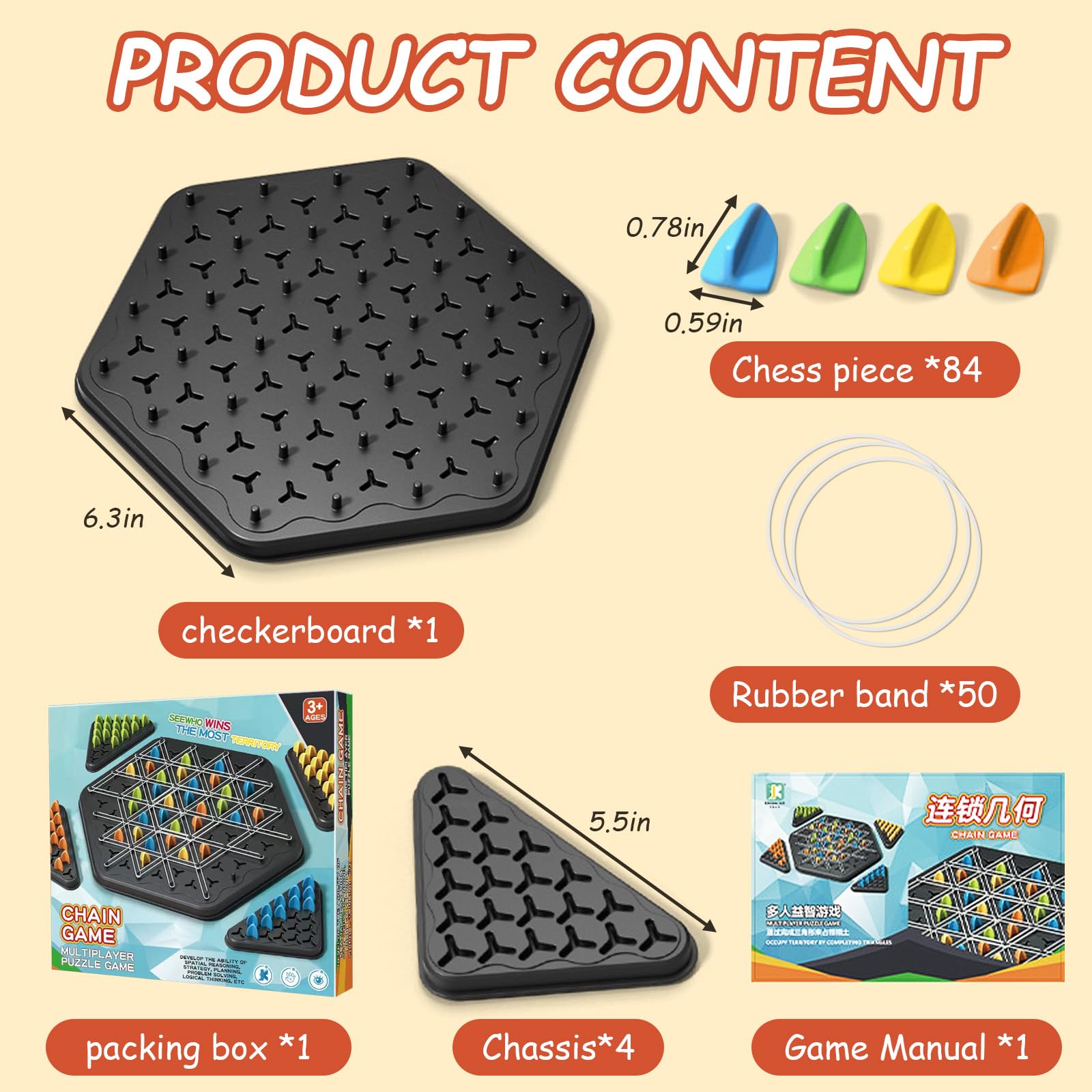 Chain Triangle Chess,Wavelength Board Game,Strategy Board Games for Adults,Enhanced Stability, Logic & Focus Development - Image 2