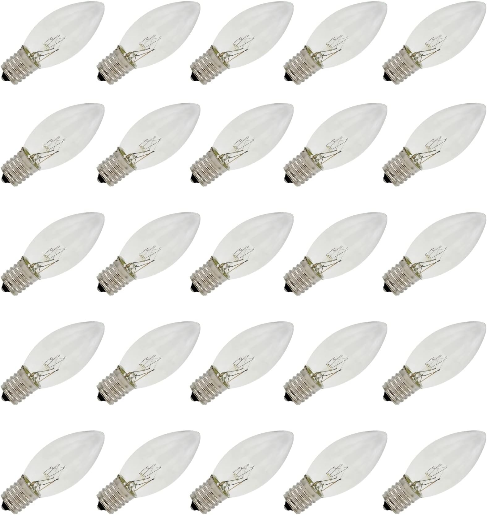 Novelty Lights 7 Watt C7 Transparent Outdoor Twinkle or