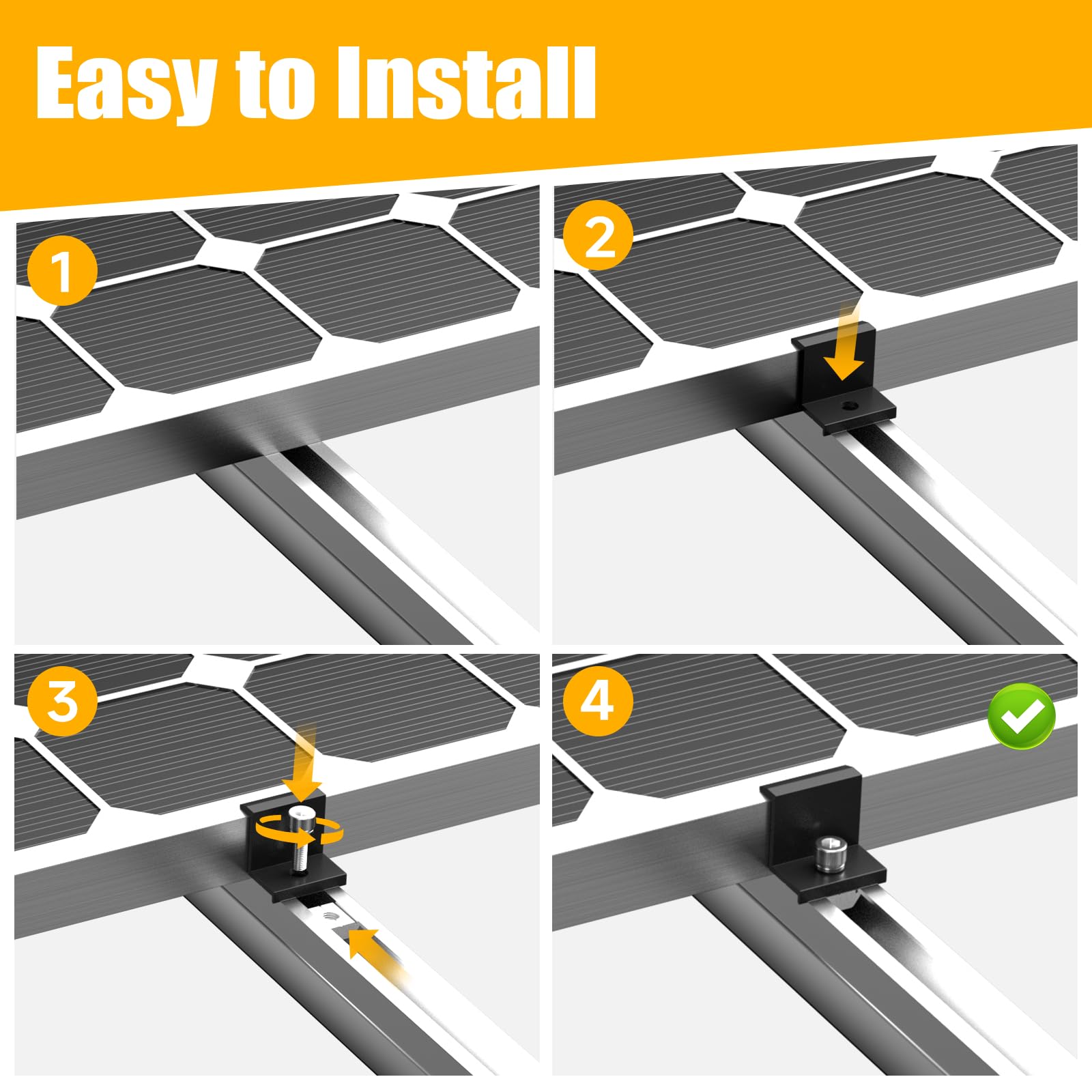 Solar Mounting Kit Rv Solar Mounting Kit For Roofs Caravan Solar Panel Clamps 8 Pack 30mm ...
