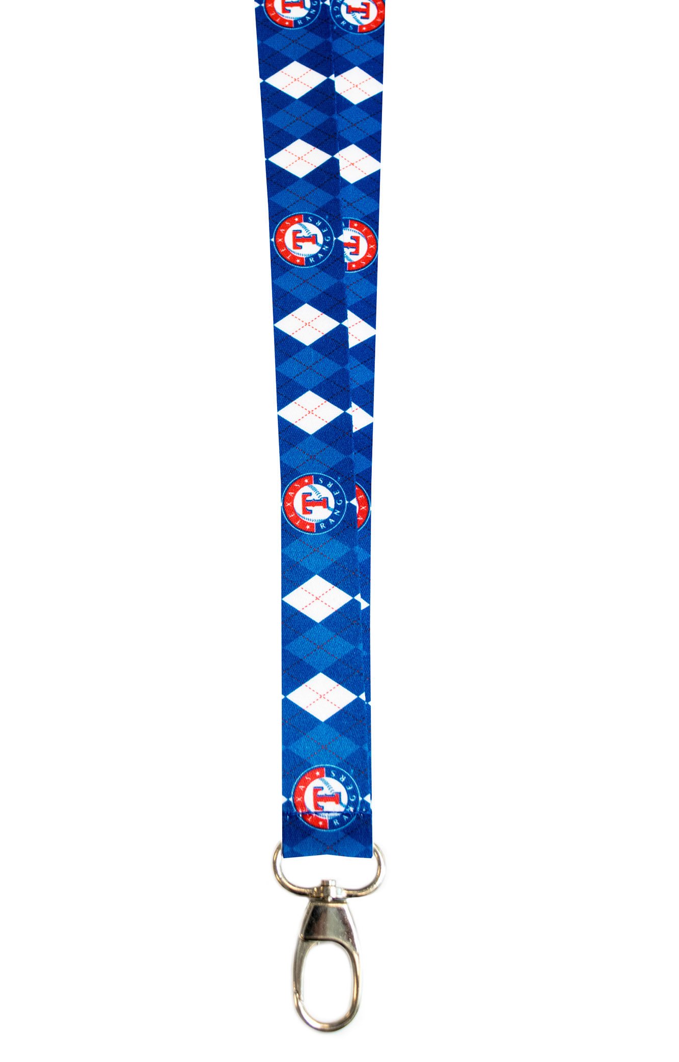 MLB Texas Rangers Argyle Lanyard, Navy, One Size