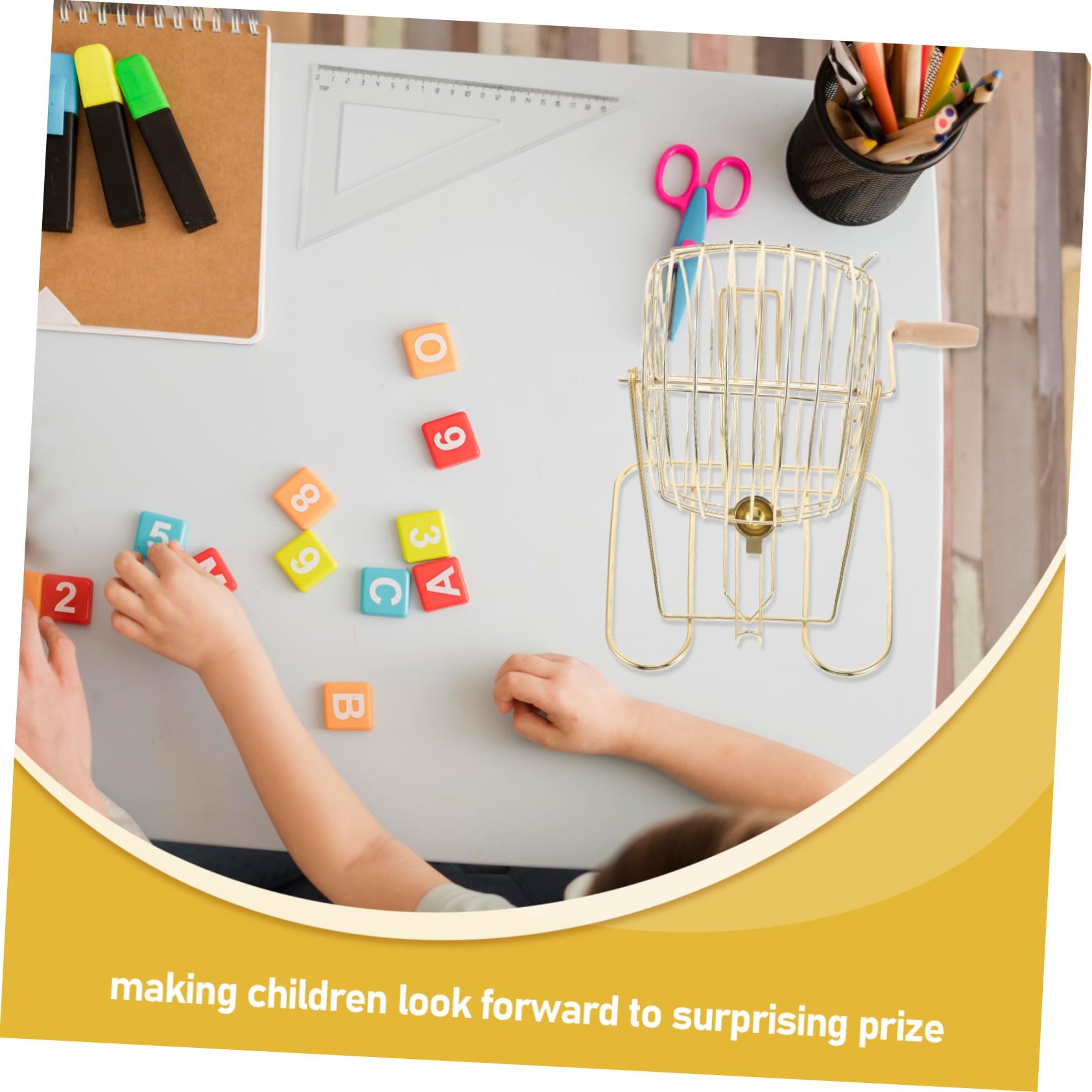 FRCOLOR Bolas Plegable para Madera Jaula Niños de Bingo y Hierro Equipo Portátil para Juegos de Mesa en Escuelas Hogares
