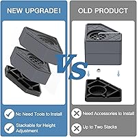 Vista 3 de Almohadillas antivibración para lavadora. Pedestales para lavadora y secadora con capacidad de peso de 1100 libras, almohadillas de pie de lavadora