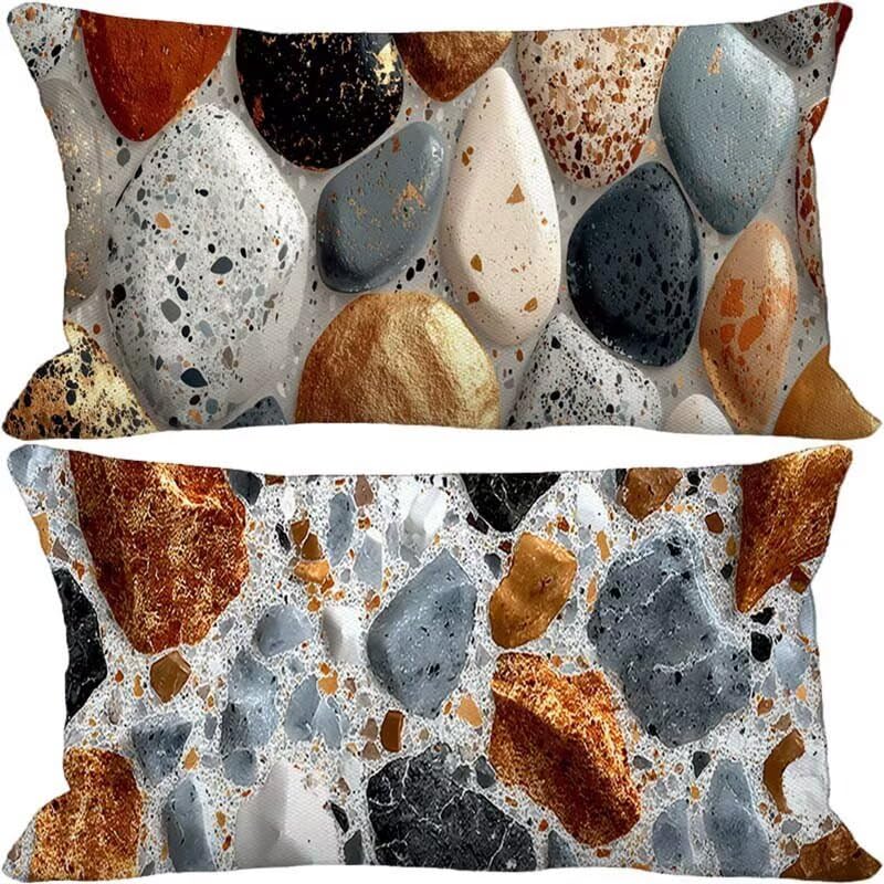 Coussin canapé nordique imperméable 60x80 avec fermeture éclair invisible | Lot de 2