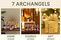 Vista 2 de Juego completo de estatuas de siete arcángeles - Figuras de resina de 3 ″ Siete Arcángeles Figuras Completas Religiosas Juego completo