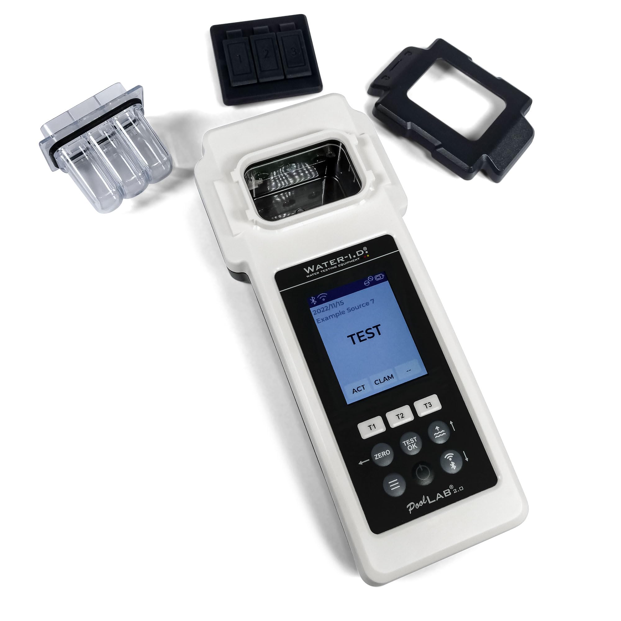 PoolLab 2.0 Photometer inkl. Nachfüllpack - Professioneller Pooltester mit Bluetooth & WiFi - Wasserdicht nach IP68 - Misst 24 Parameter - Wasseranalyse für Pools und Spa