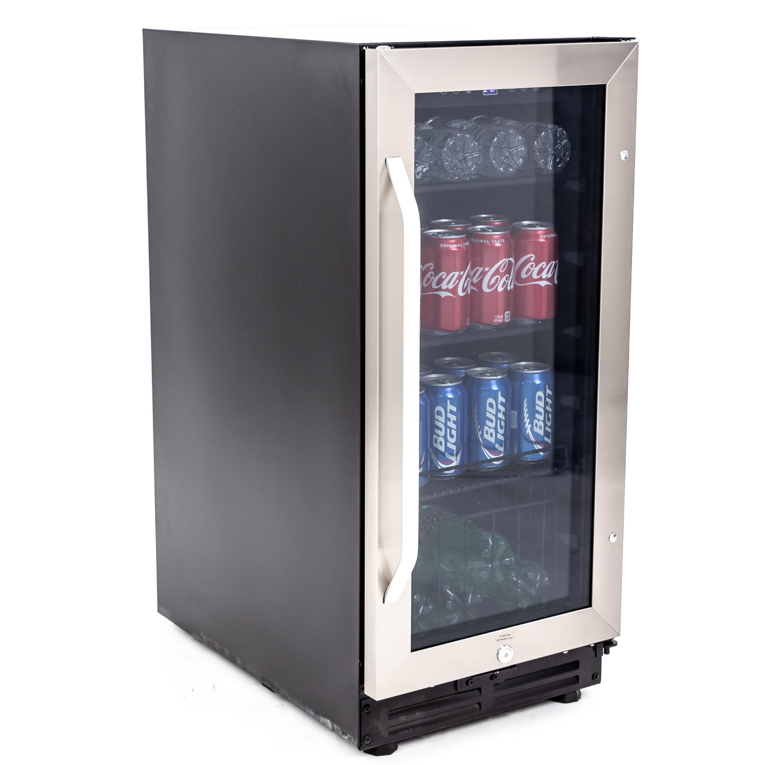 Avanti Beverage Cooler with Glass Door 72 Can Mini Refrigerator with Lock for Beer Soda Water Wine with Digital Temperature Control, 3.1-Cu.Ft., Metallic on Fridge.com