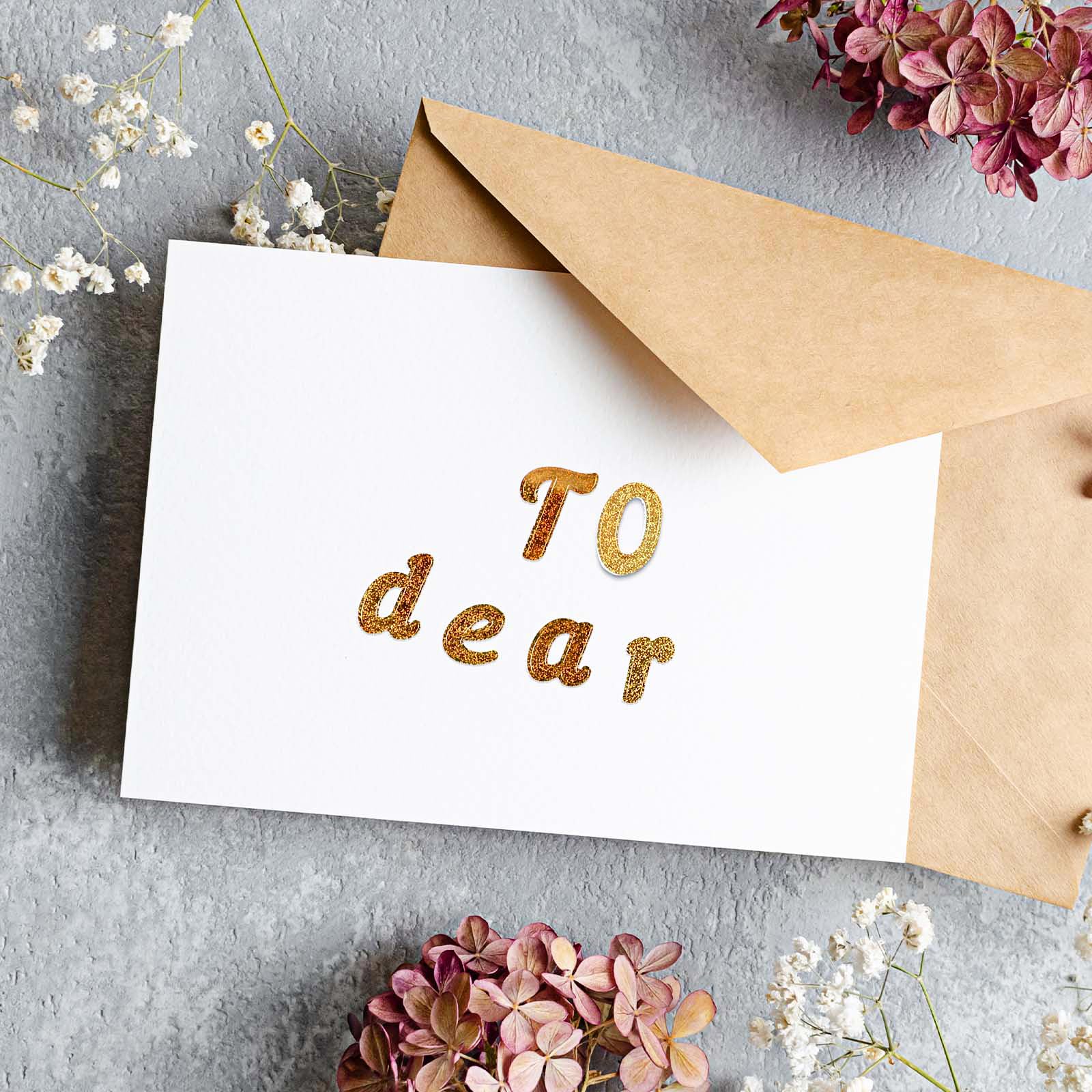 8 Fogli di Glter Brillanti Adesivi per Lettere e Numeri - Elegante