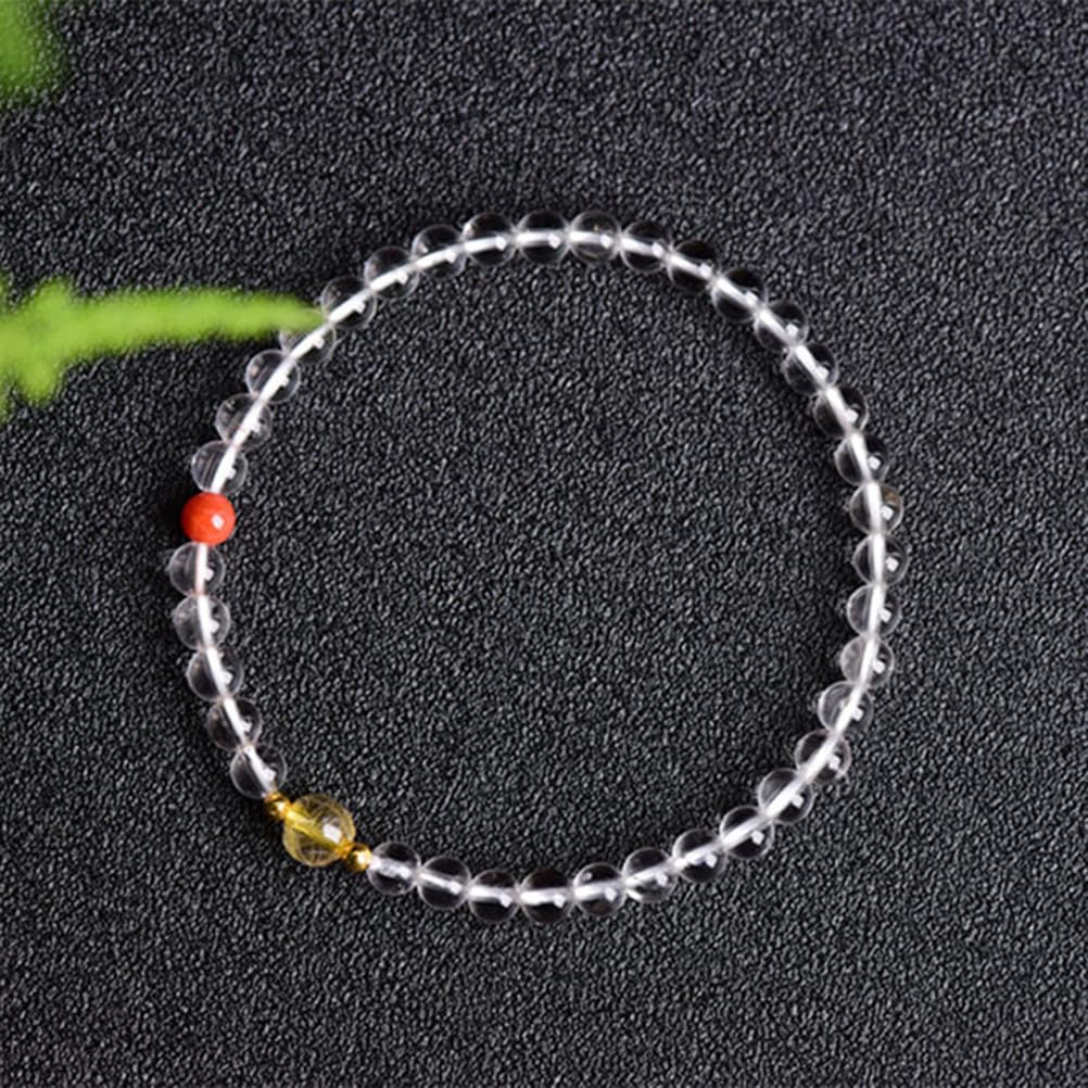 Bracciale in Quarzo Trasparente Naturale, Braccialetto in Cristallo curativo per Donne e Uomini, Braccialetto con Perline Rotonde, Braccialetto con Perline di Pietre preziose