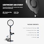NEEWER BASICS 7" Luminaire de bureau pour enregistrement vidéo, 10W Éclairage de la clé plein écran avec support et support de téléphone iPhone Conférence vidéo sur ordinateur portable Vlog Live Streaming, R06