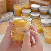Vista 4 de DEYBBY Vela en tarro de cera de abejas de 5 onzas, regalo de cera de abeja natural, 30 horas de combustión, vela de mano para decoración de cena