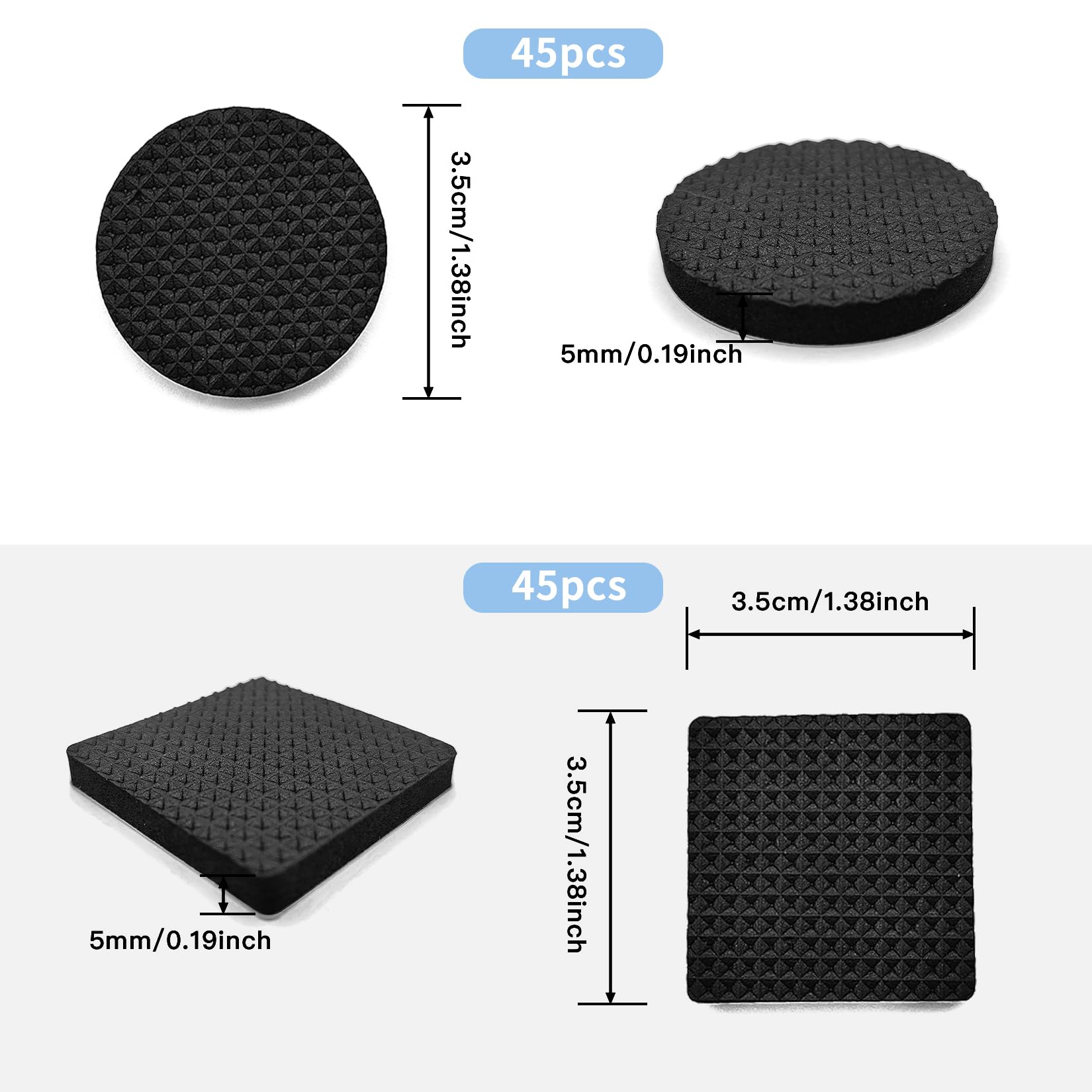 Antislip meubelpads, 24 stuks, 50 mm, bedbank, zelfklevende stopper