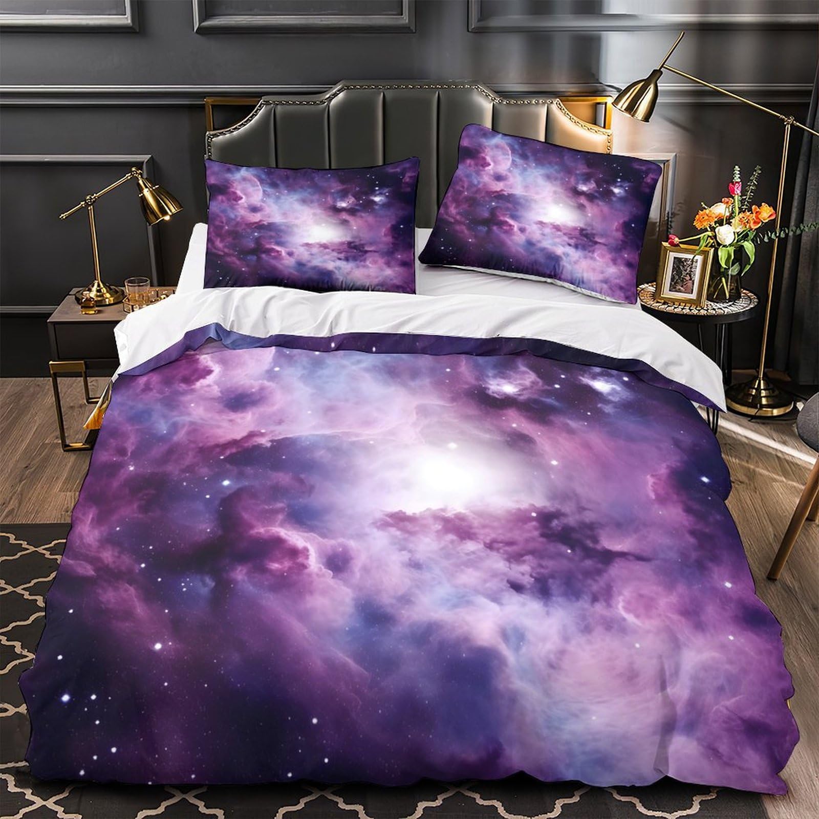 Housse de couette Espace Violet 140x200 pour lit single ado