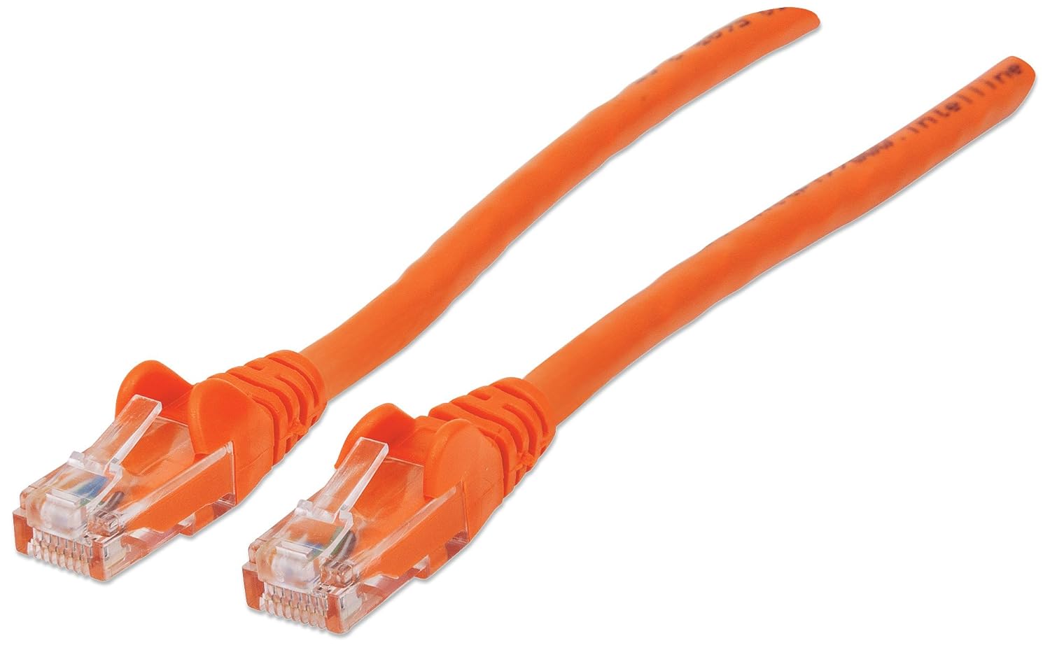 Intellinet Cat5e Ethernet Network Patch Cable Multi-Pack - 100% Copper, 350 MHz, Snag-Free Boots & Gold-Plated Contacts - Up to 1 Gbps for Reliable Networking (5 Cables, Orange, 100 ft)