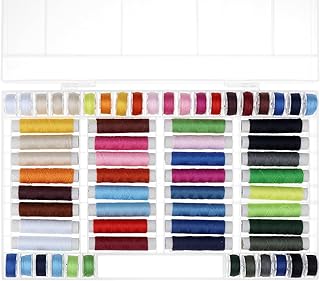 QWORK® 64-teiliges Nähgarn-Set Syngarn aus Polyester – Perfekt für Nähmaschinen, inkl. Aufbewahrungsbox
