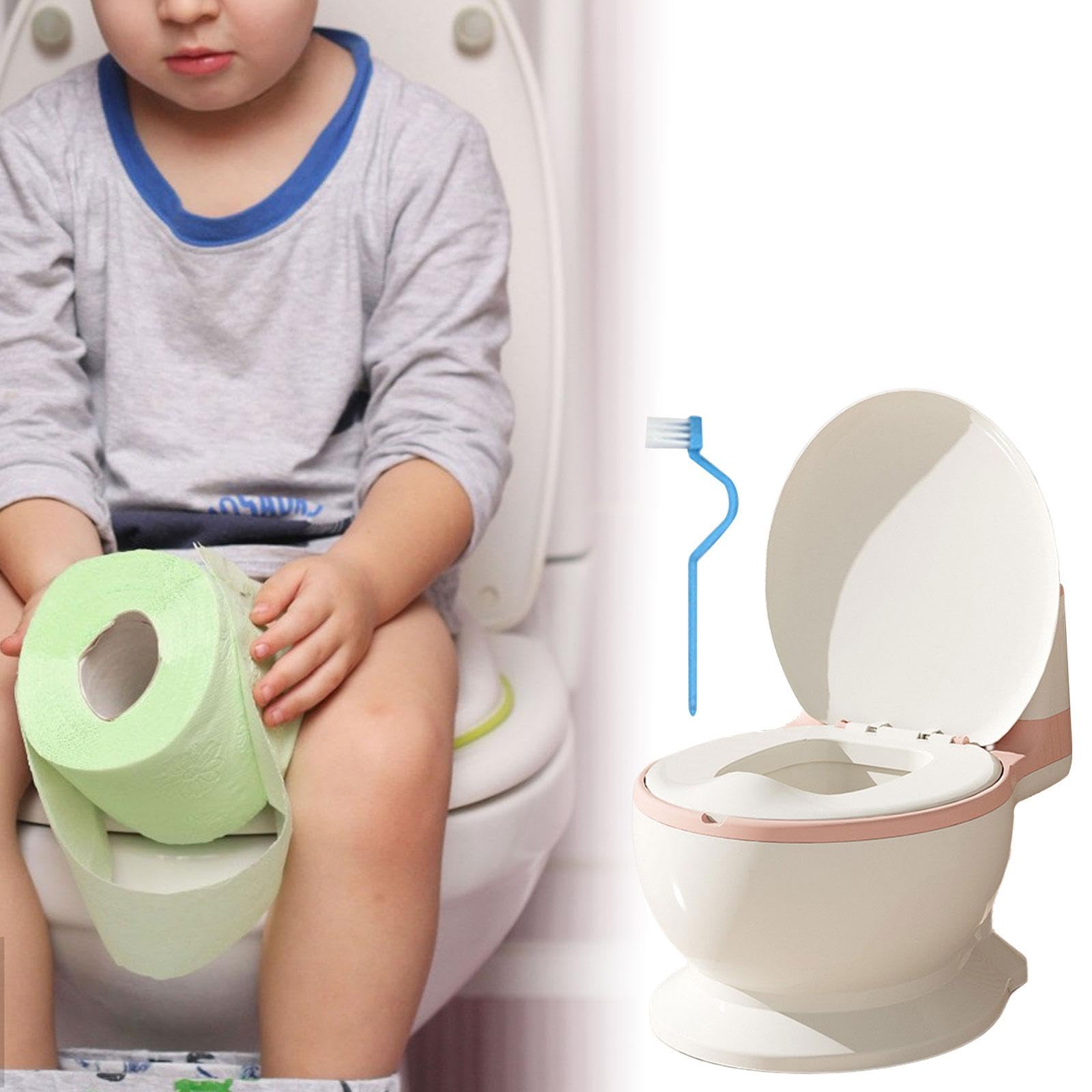 Töpfchen, Toilettensitz, Rutschfest, Leicht zu Reinigen, Abnehmbarer Aufsatz, Realistische Toilette, Rosa PP-Sitz, Universal-