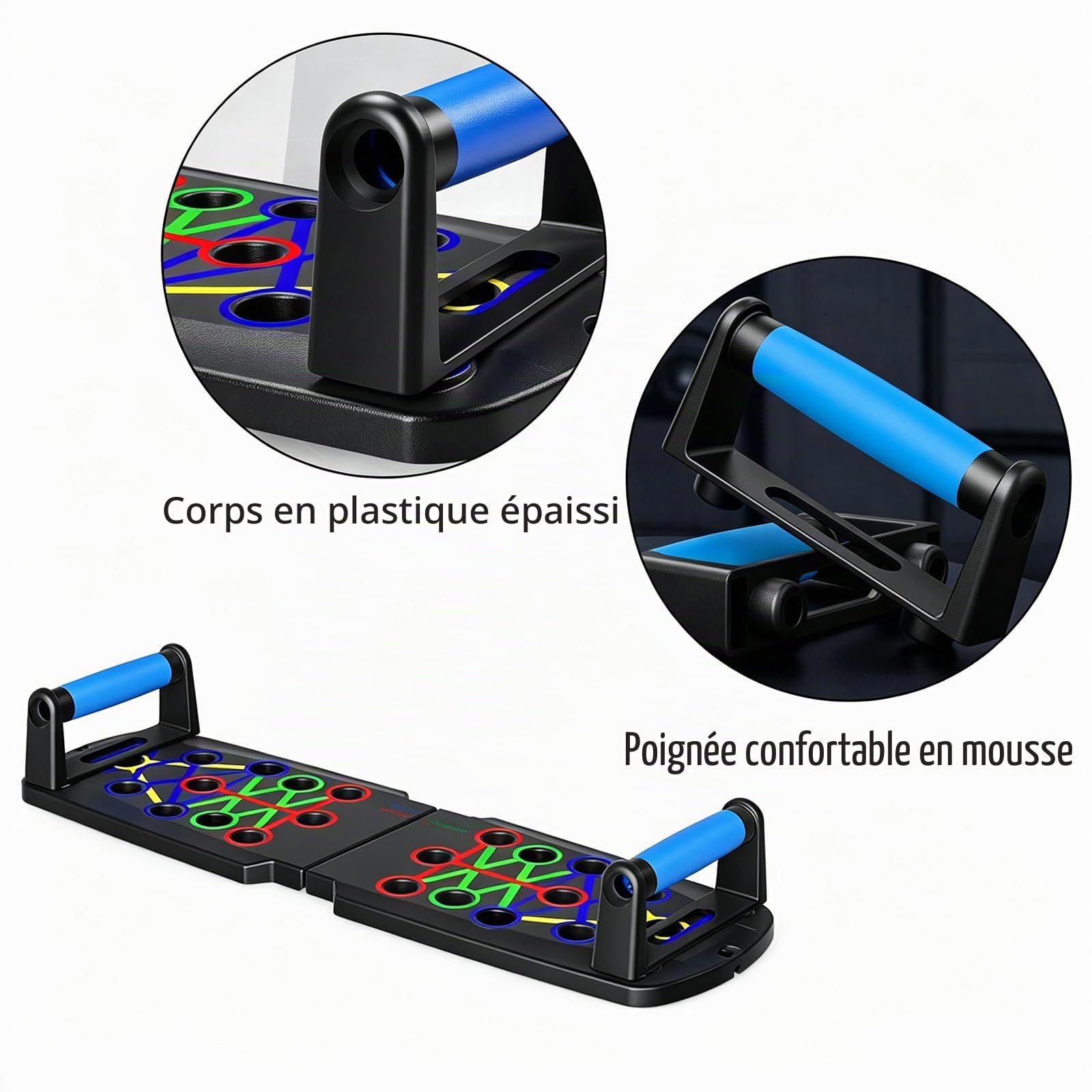 Push Up Board Système de Supports de Pompes Multifonctionnels 14 en 1 pour Hommes Femmes, Barre de Poussée Portable, Poignées de Poussée de Musculation pour Hommes