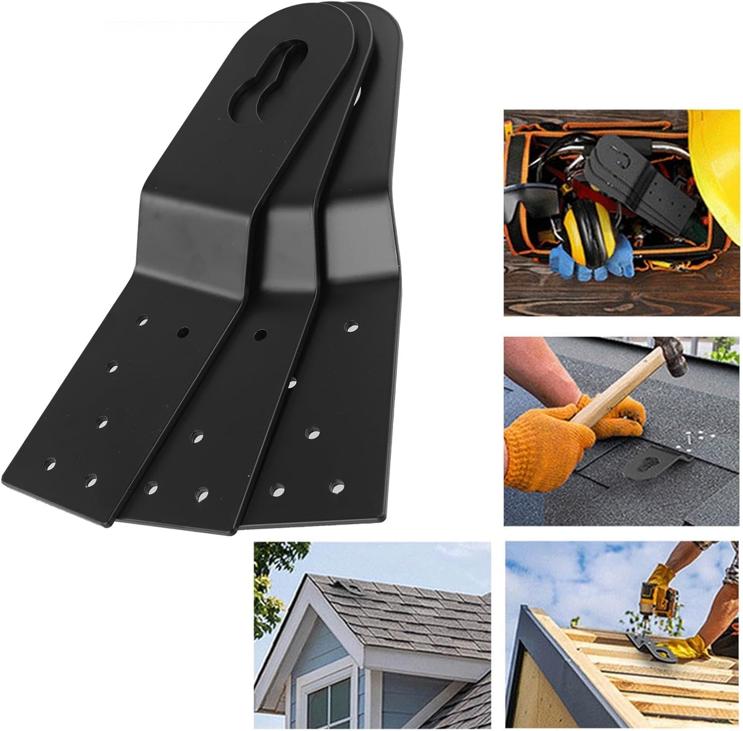 Roof Safety Anchor Fall Protection Hook Aluminum Roof Bolt Wooden Frame Anchor Rooftop Harness Clip Construction Safety Gear Permanent Roof Weather Resistant Buckle Lightweight Safety